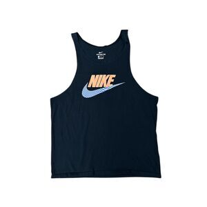 Nike, Men's Multicolor Black Tank Top, Beach Bodybuilder Gym, Large, Used
